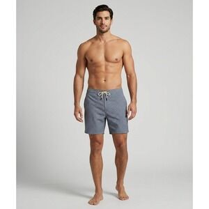Faherty Men's 40 Board Shorts Navy Scallop Print Swim Trunks Stretch Casual
